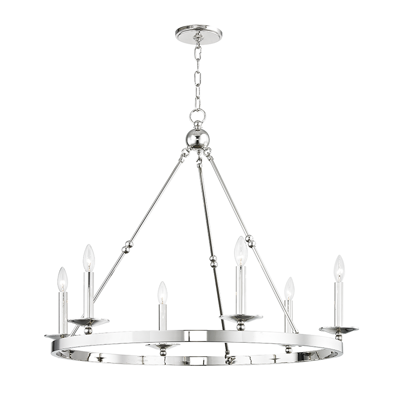 Allendale Chandelier 35" - Polished Nickel