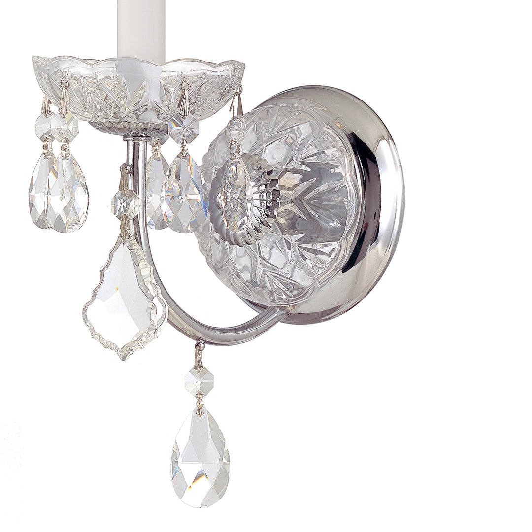 Crystorama Imperial 1 Light Hand Cut Crystal Polished Chrome Sconce