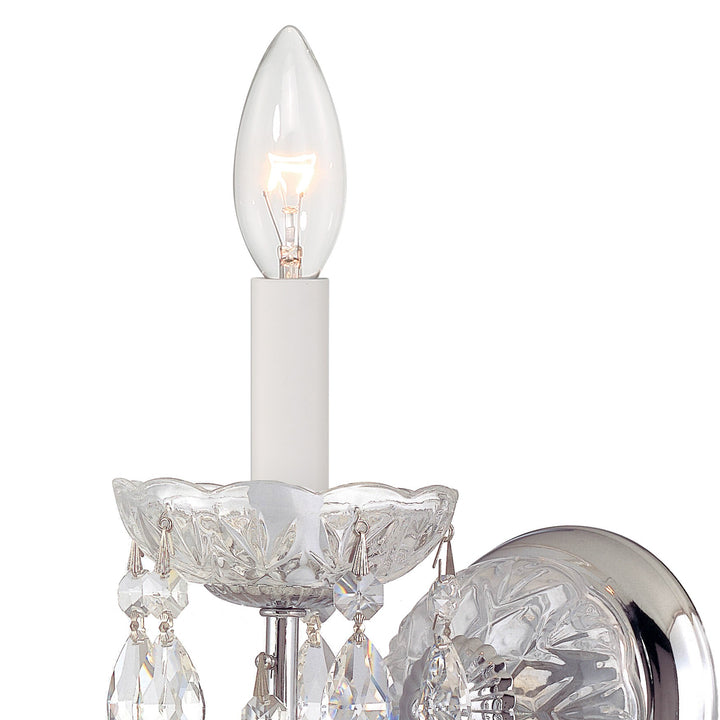 Crystorama Imperial 1 Light Hand Cut Crystal Polished Chrome Sconce