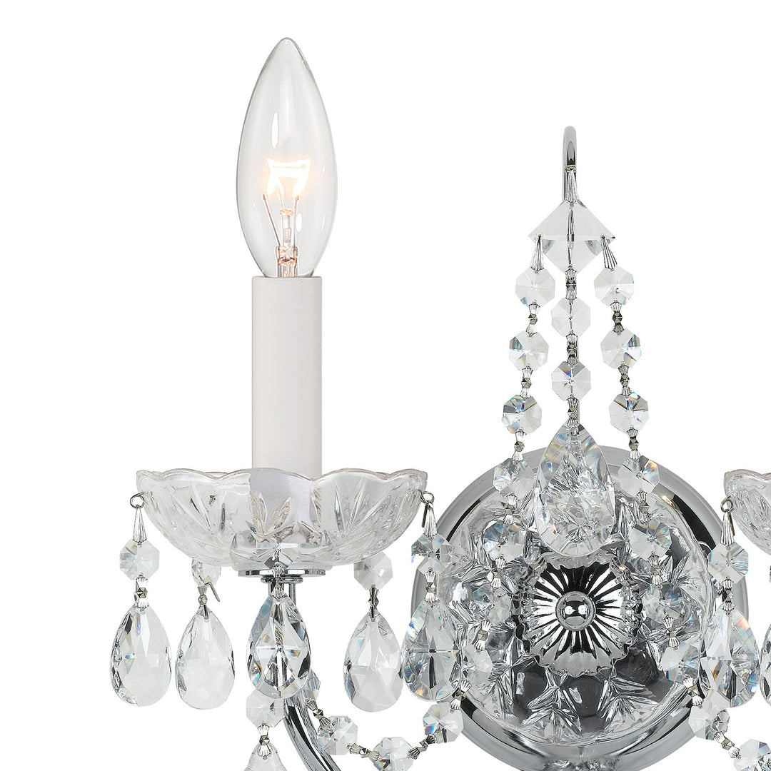 Crystorama Imperial 2 Light Hand Cut Crystal Polished Chrome Sconce