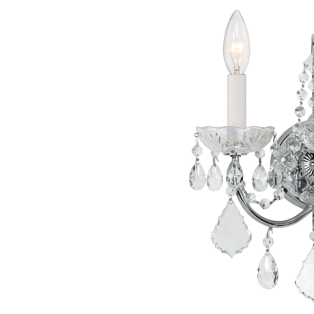 Crystorama Imperial 2 Light Hand Cut Crystal Polished Chrome Sconce