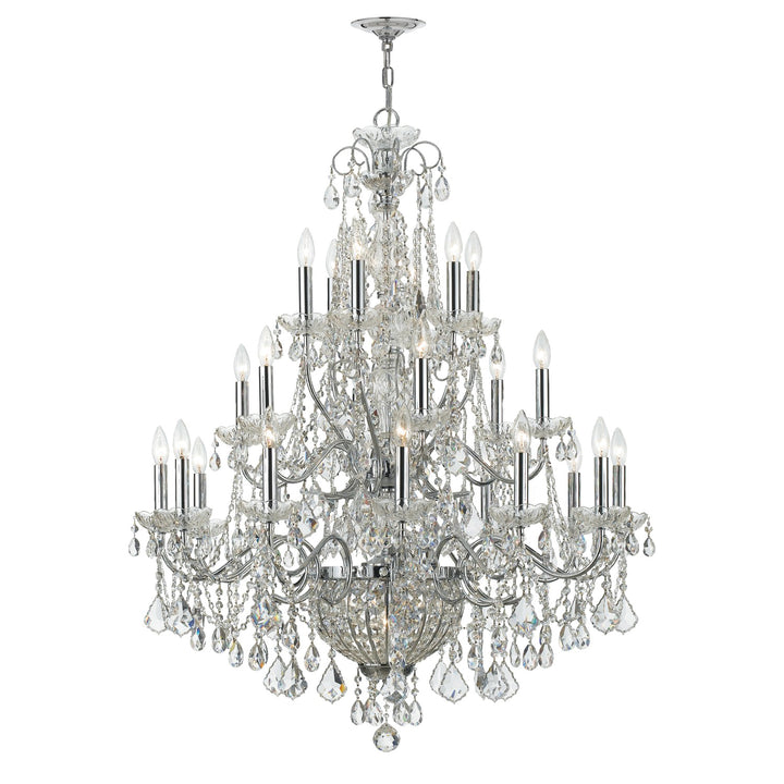 Crystorama Imperial 26 Light Hand Cut Crystal Polished Chrome Chandelier