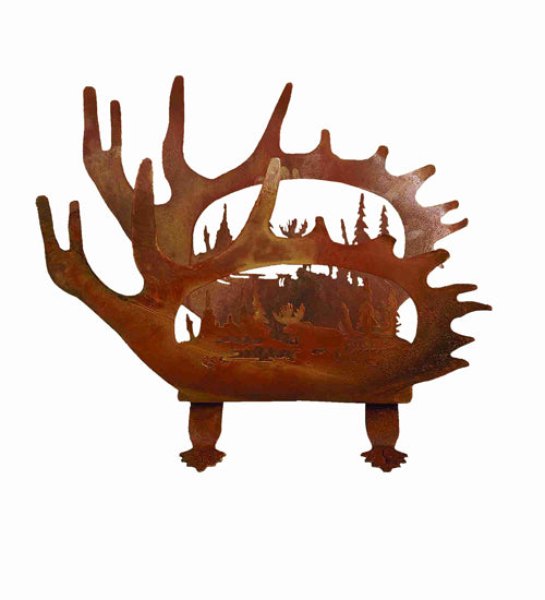 24"W Moose Antler Log Holder