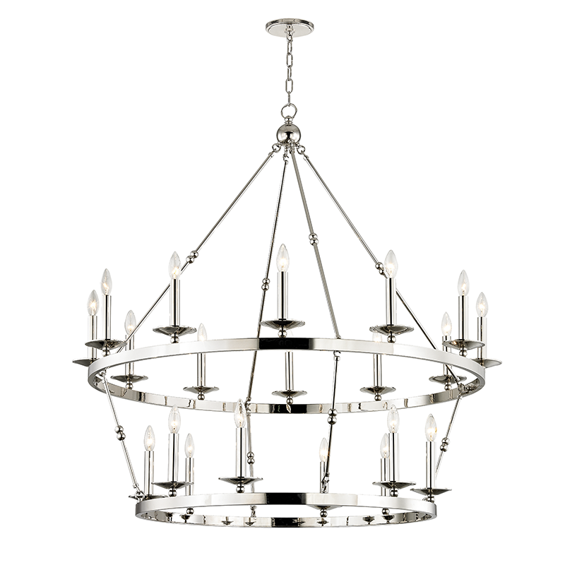 Allendale Chandelier 38" - Polished Nickel