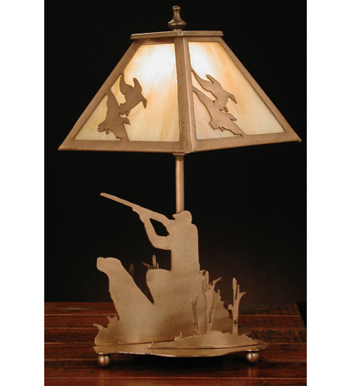 15.5"H Duck Hunter W/Dog Accent Lamp