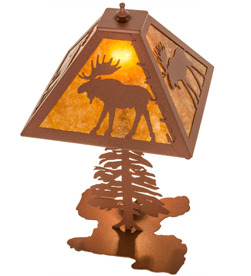 21"H Lone Moose Tall Pines Table Lamp