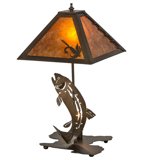 21"H Leaping Trout Table Lamp