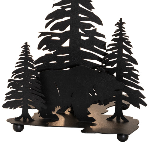 21"H Grizzly Bear Through The Trees Table Lamp