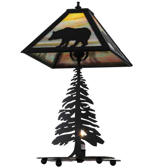 21.5" High Lone Bear W/Lighted Base Table Lamp