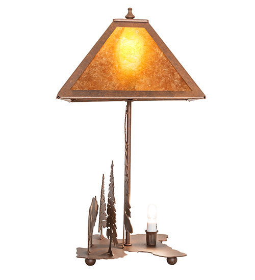 21"H Grizzly Bear Through The Trees Table Lamp