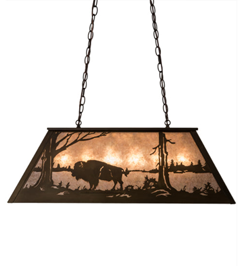 33"L Buffalo At Lake Oblong Pendant