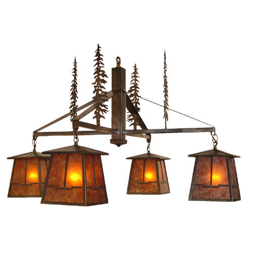 40"W Tall Pines Valley View 4 Lt Chandelier