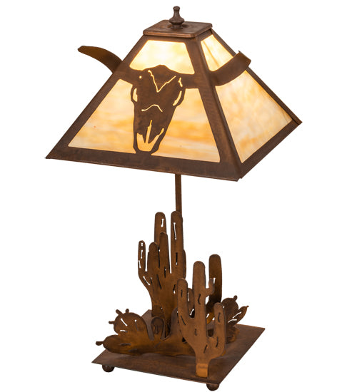 21"H Steer Skull Table Lamp