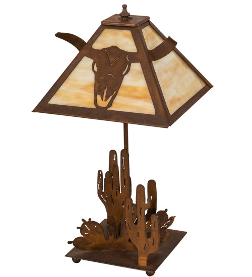 21"H Steer Skull Table Lamp