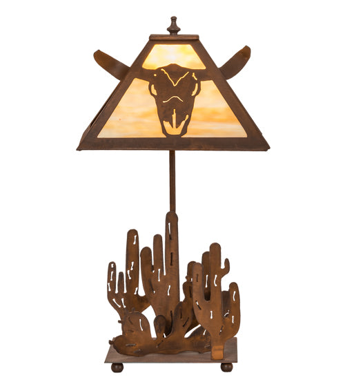 21"H Steer Skull Table Lamp