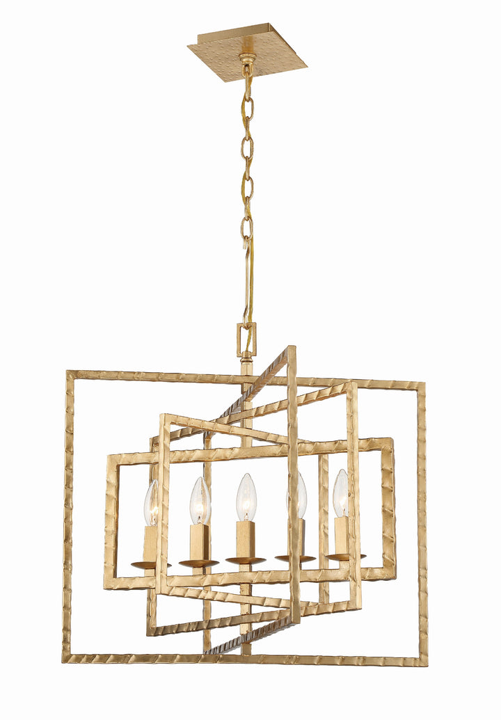 Crystorama Capri 5 Light Antique Gold Chandelier