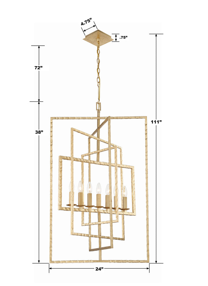 Crystorama Capri 7 Light Antique Gold Chandelier