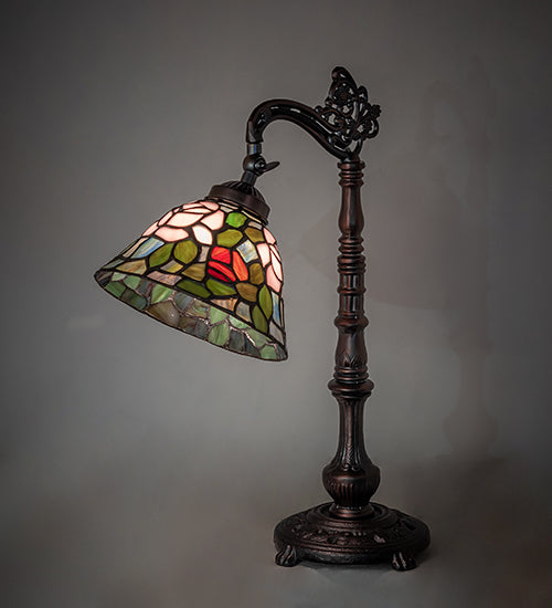 20" High Tiffany Rosebush Bridge Arm Desk Lamp