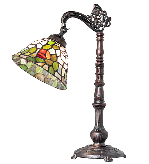 20" High Tiffany Rosebush Bridge Arm Desk Lamp