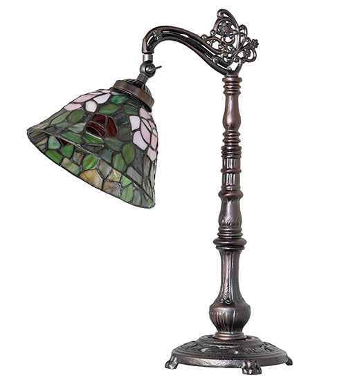 20" High Tiffany Rosebush Bridge Arm Desk Lamp