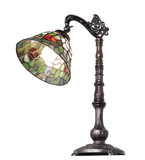 20" High Tiffany Rosebush Bridge Arm Desk Lamp