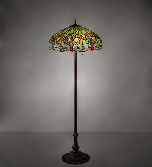 62" High Tiffany Hanginghead Dragonfly Floor Lamp