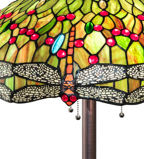 62" High Tiffany Hanginghead Dragonfly Floor Lamp