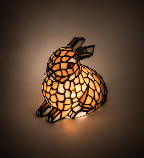 7"H Tiffany Rabbit Honey Accent Lamp