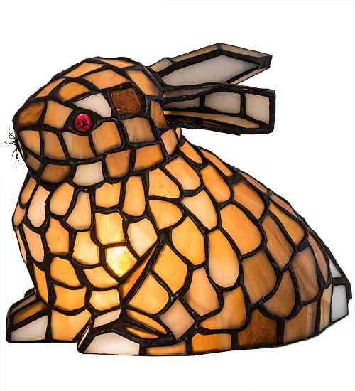 7"H Tiffany Rabbit Honey Accent Lamp