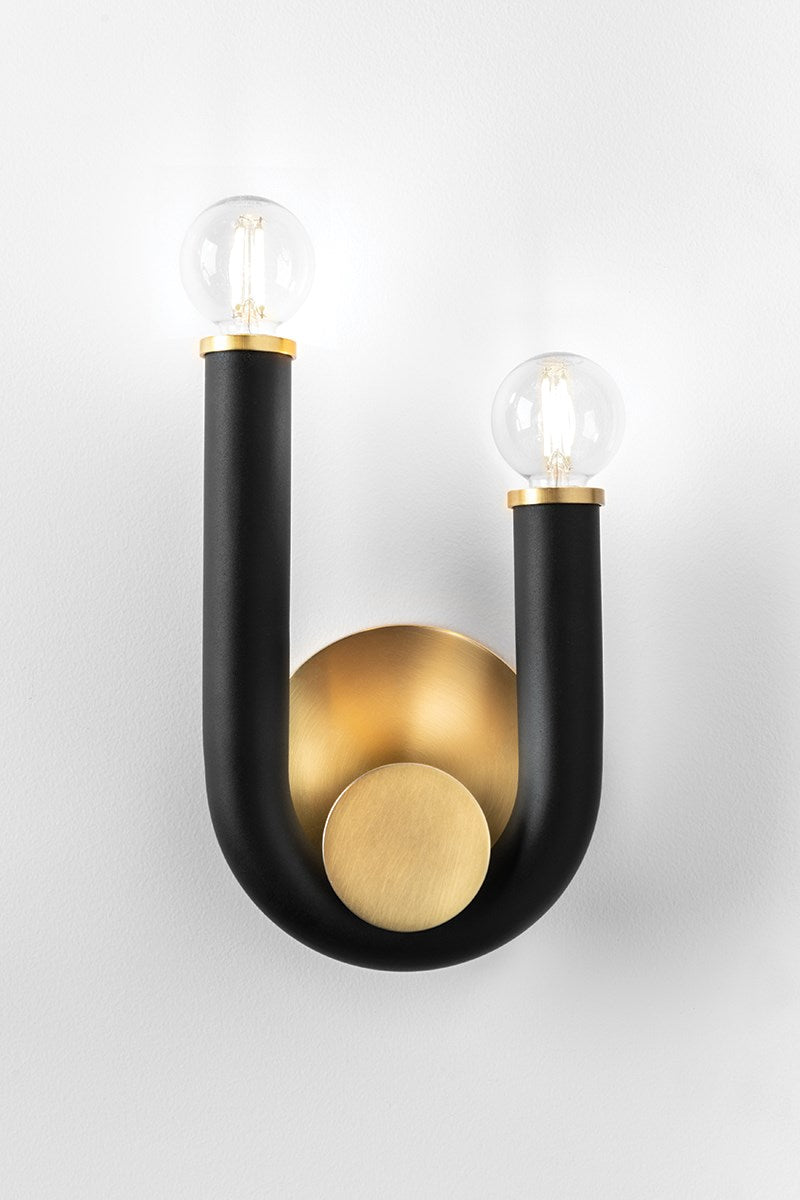 Whit Wall Sconce - Polished Nickel/Dusk Black