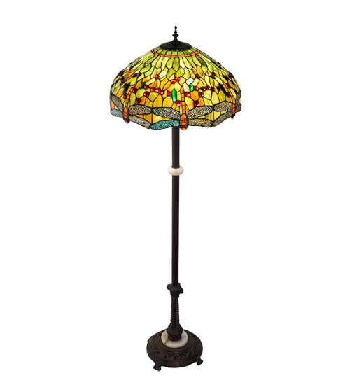 62" High Tiffany Hanginghead Dragonfly Floor Lamp