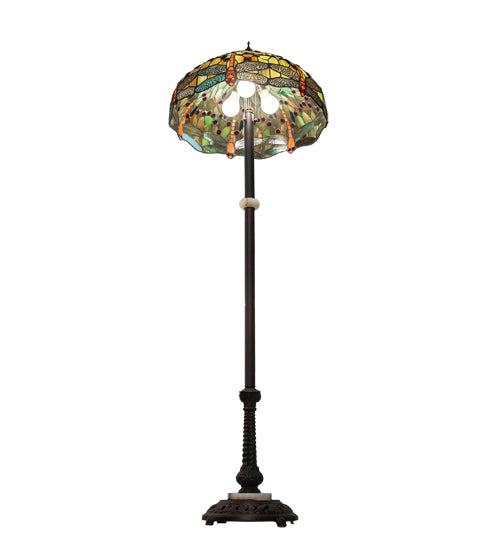 62" High Tiffany Hanginghead Dragonfly Floor Lamp