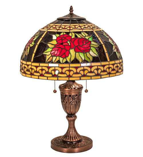 25" High Roses & Scrolls Table Lamp