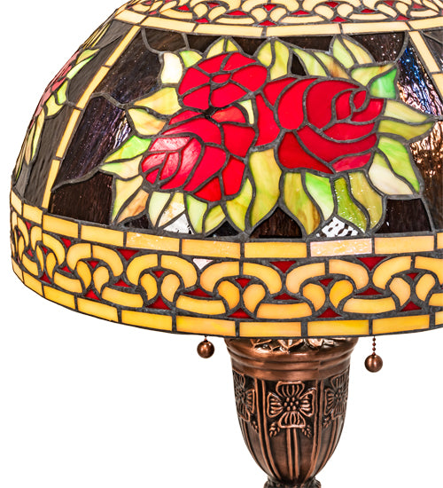 25" High Roses & Scrolls Table Lamp