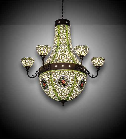 60"W Grand Tulip Medallion 6 Arm Chandelier