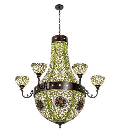 60"W Grand Tulip Medallion 6 Arm Chandelier