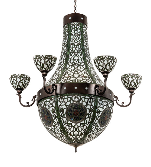 60"W Grand Tulip Medallion 6 Arm Chandelier