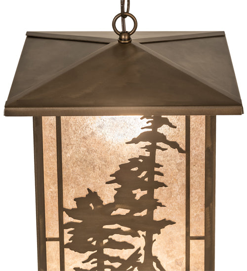 12" Square Tall Pines Lantern Pendant