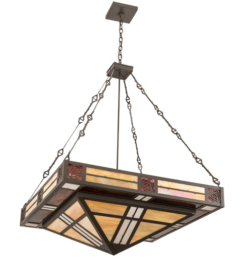 36"Sq Bungalow Rose Inverted Pendant