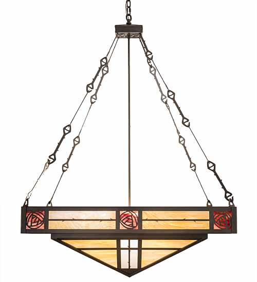 36"Sq Bungalow Rose Inverted Pendant