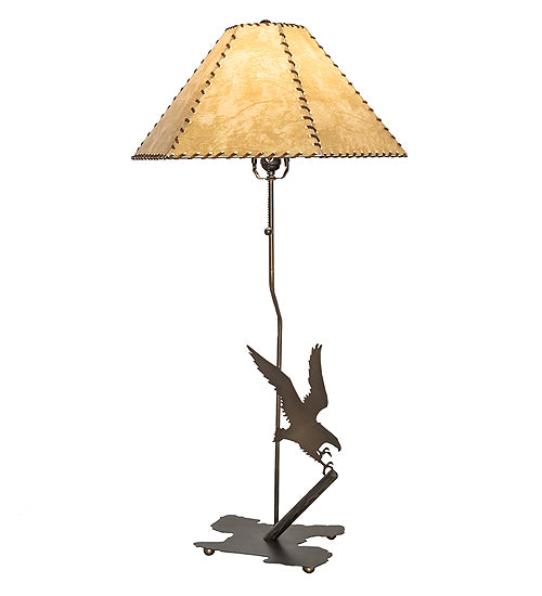 36" High Strike Of The Eagle Faux Leather Shade Table Lamp