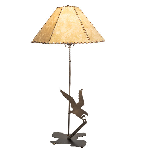 36" High Strike Of The Eagle Faux Leather Shade Table Lamp