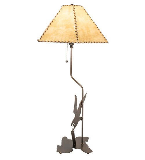 36" High Strike Of The Eagle Faux Leather Shade Table Lamp