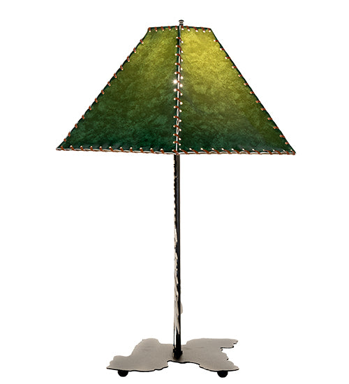 24"H Tall Pines Faux Leather Shade Table Lamp