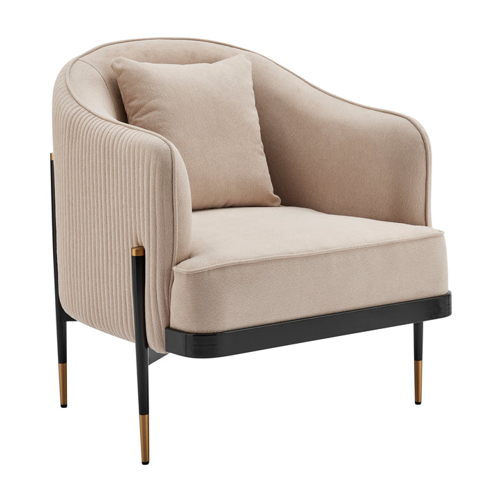 Versa Transitional Elegance Accent Chair // Beige, Black, and Gold