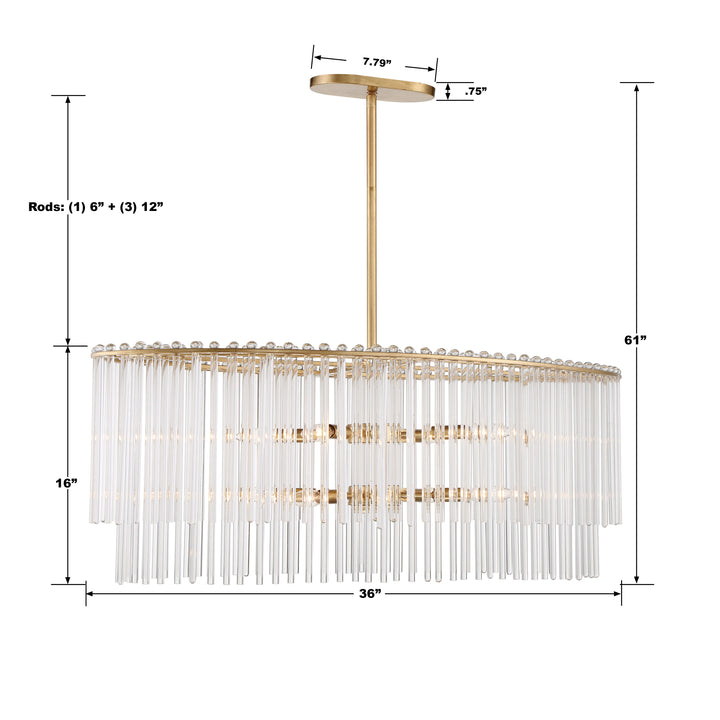 Crystorama Bleecker 8 Light Antique Gold Chandelier