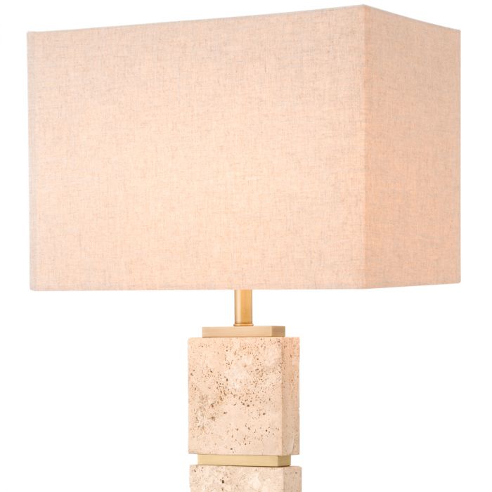 Floor Lamp Newton Travertine Including Shade