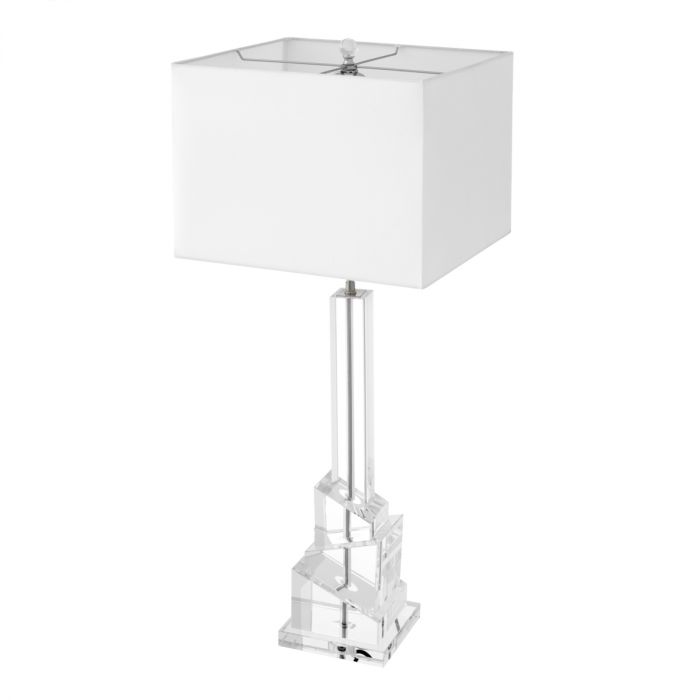 Table Lamp Modena Clear Crystal Glass Including Shade