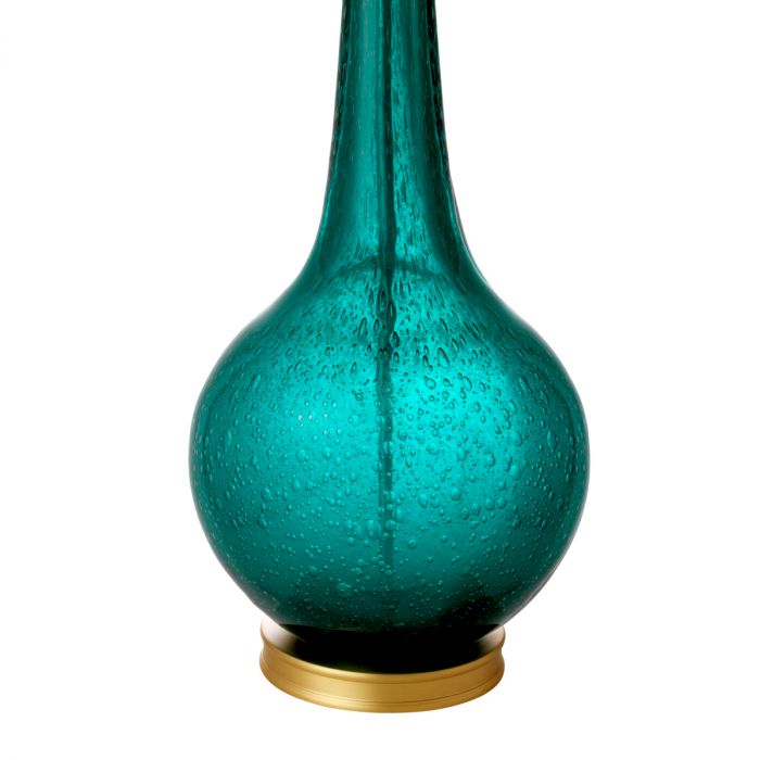 Table Lamp Massaro Turquoise Matte Brass Finish