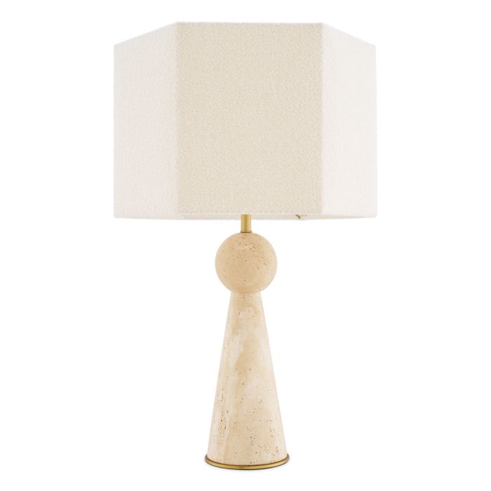 Table Lamp Novak Travertine Including Shade